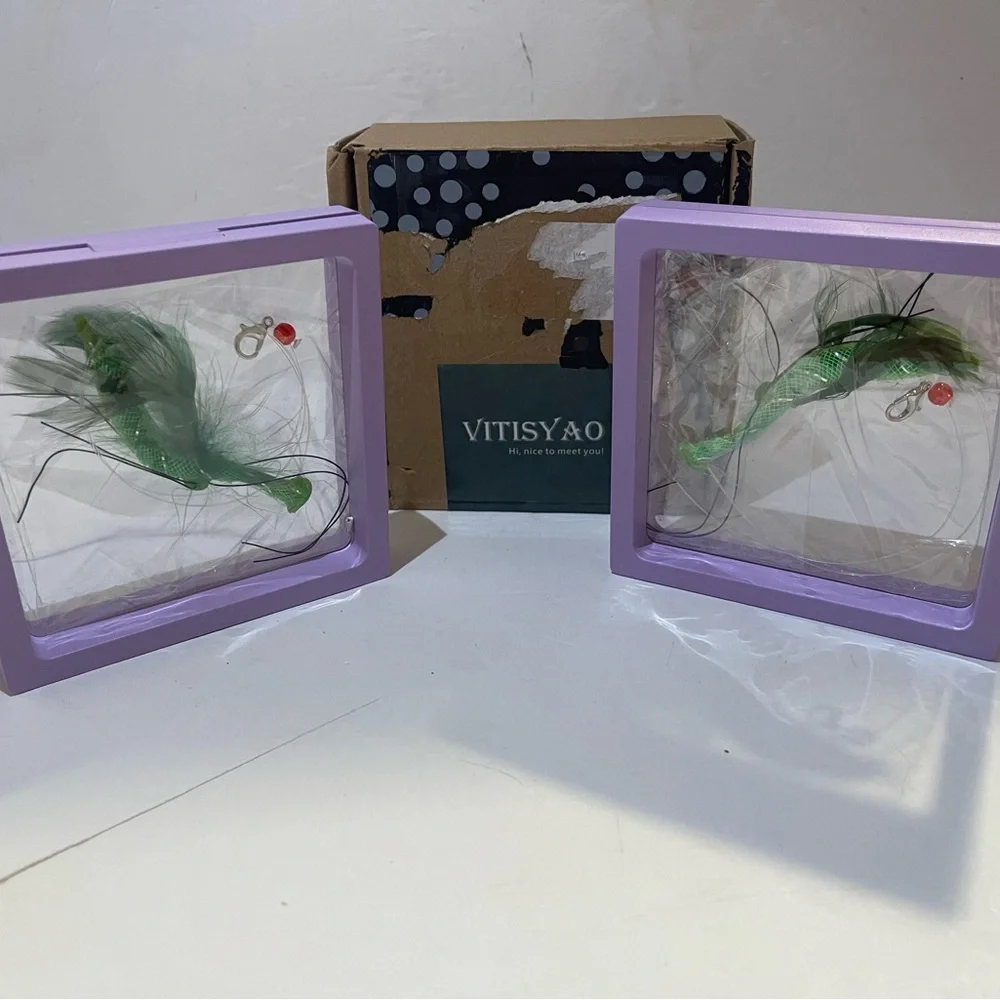 Cat Insect Feather Toys Replacement - 2 Pcs Handmade Natural Mantis